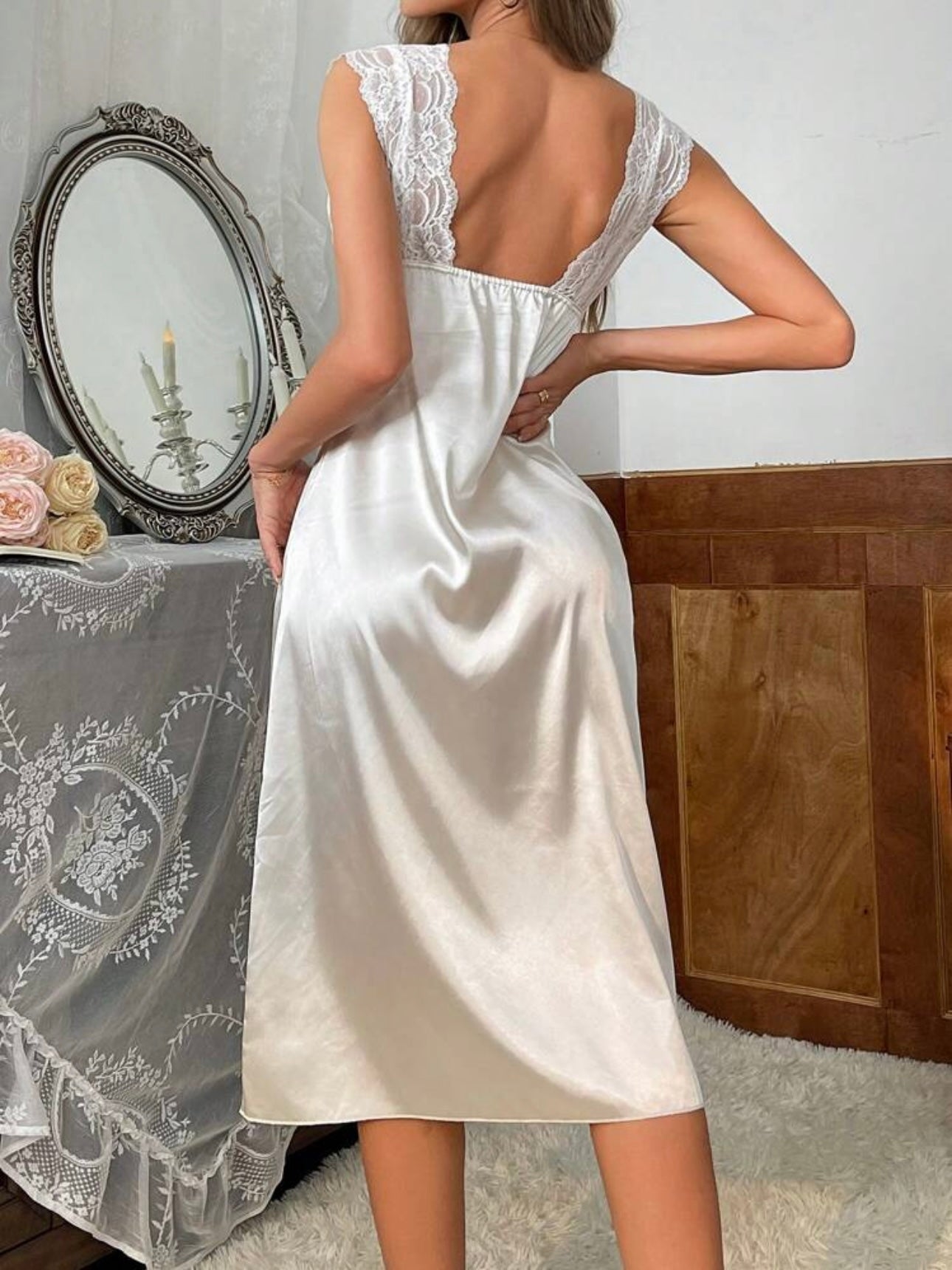 Personalized Embroidery Bridal Satin Dress