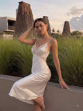 Personalized Embroidery Bridal Satin Sexy Dress