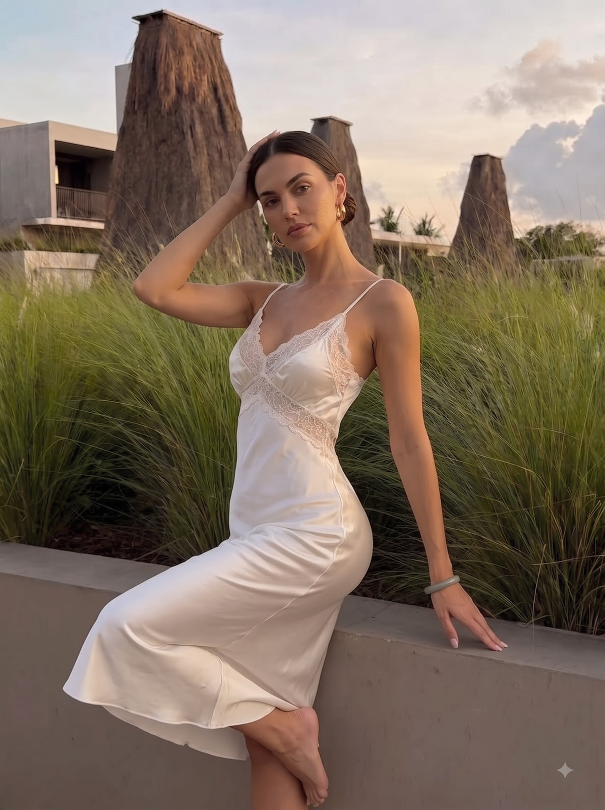 Personalized Embroidery Bridal Satin Sexy Dress