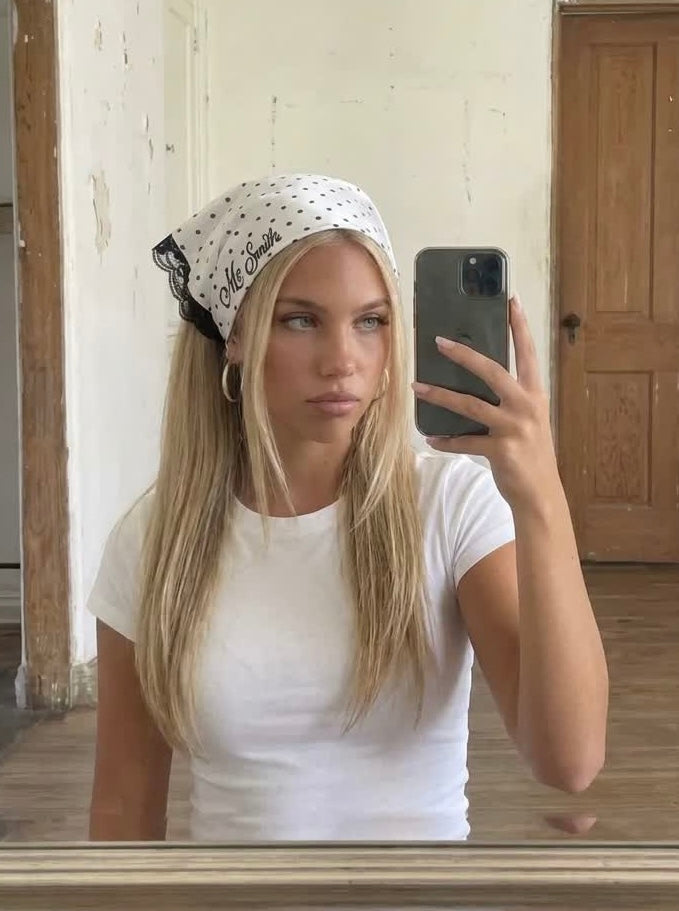 Personalized Embroidery Hairband Polka Dot