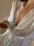 Personalized Embroidery Bridal Satin Robe Women