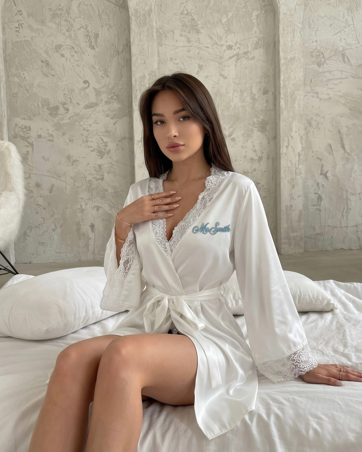 Personalized Embroidery Bridal Satin Robe