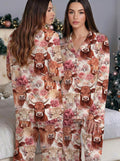 Cows Floral Satin Pajama Set