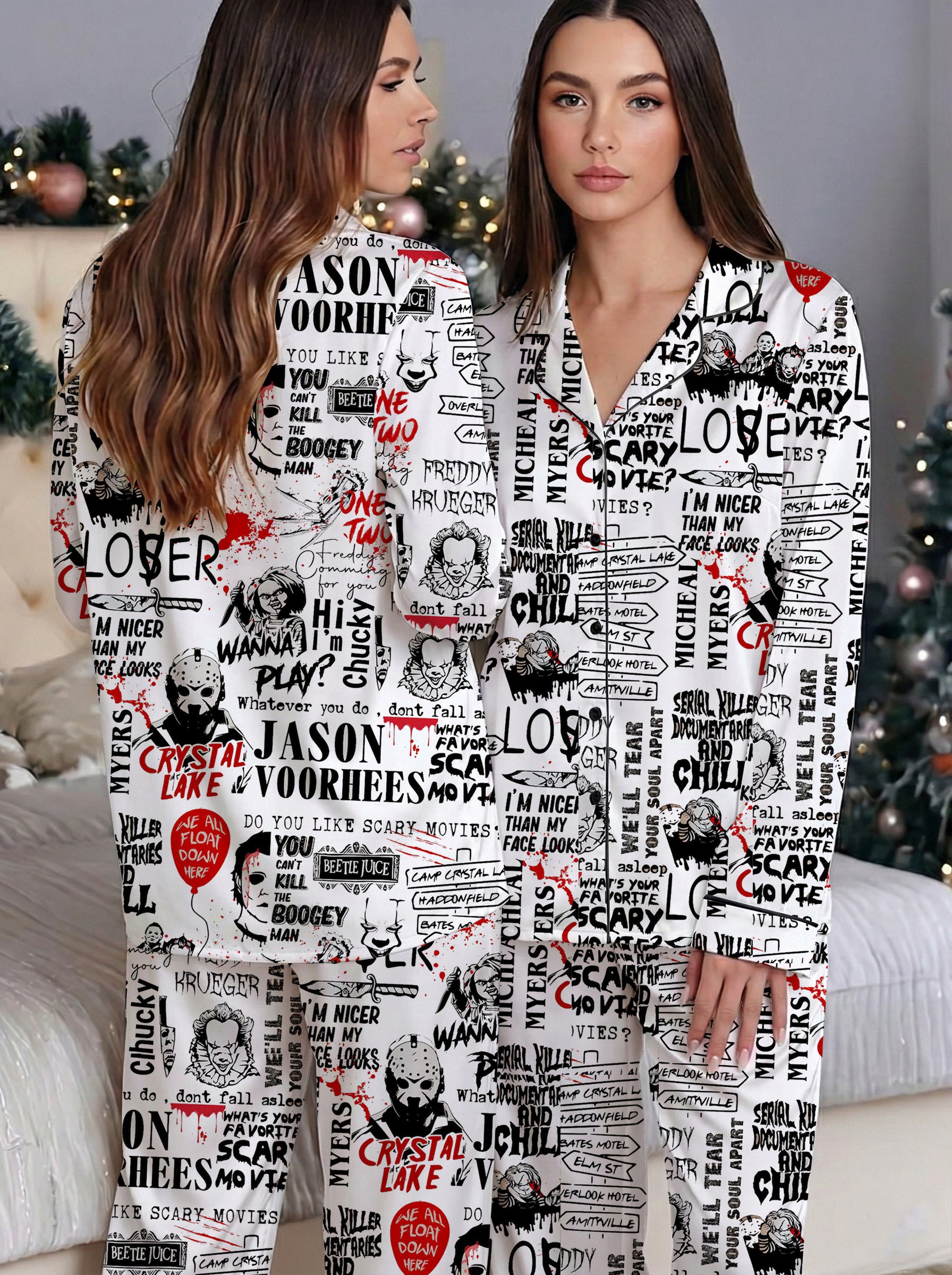 Horror Satin Pajama Set