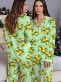 Lemons Satin Pajama Set