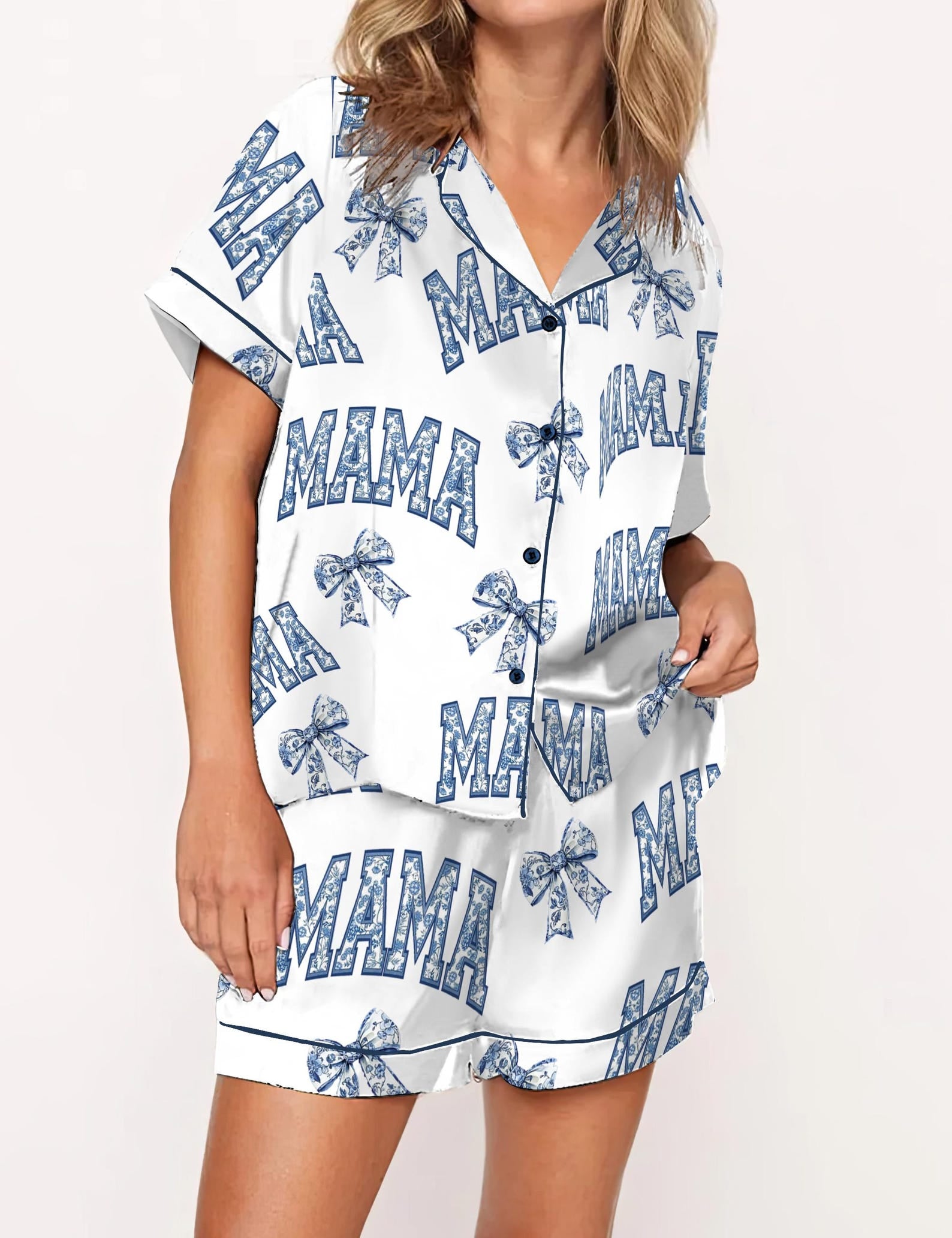 Mama Coquette Satin Pajama Set
