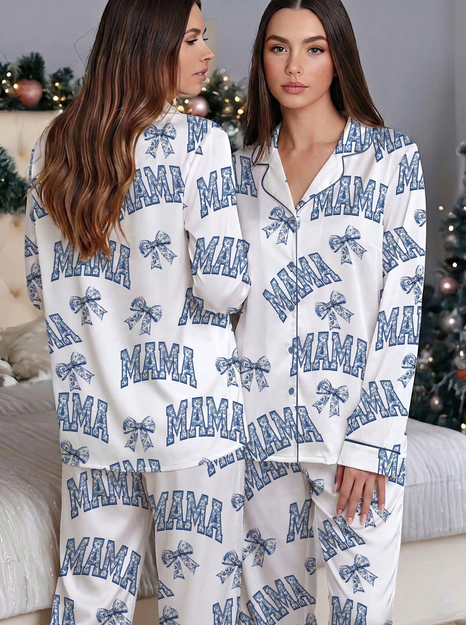 Mama Coquette Satin Pajama Set