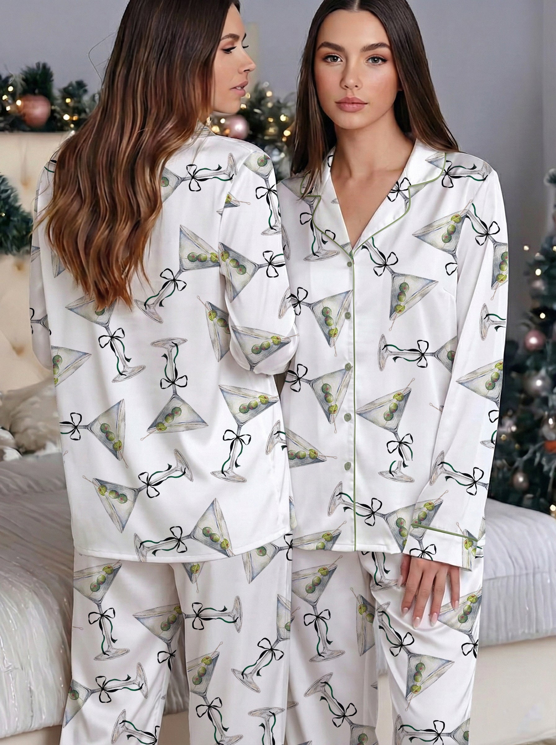 Martinis Satin Pajama Set