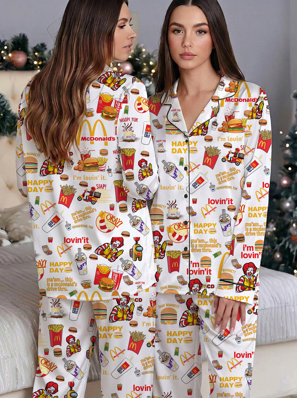 Fries Satin Pajama Set