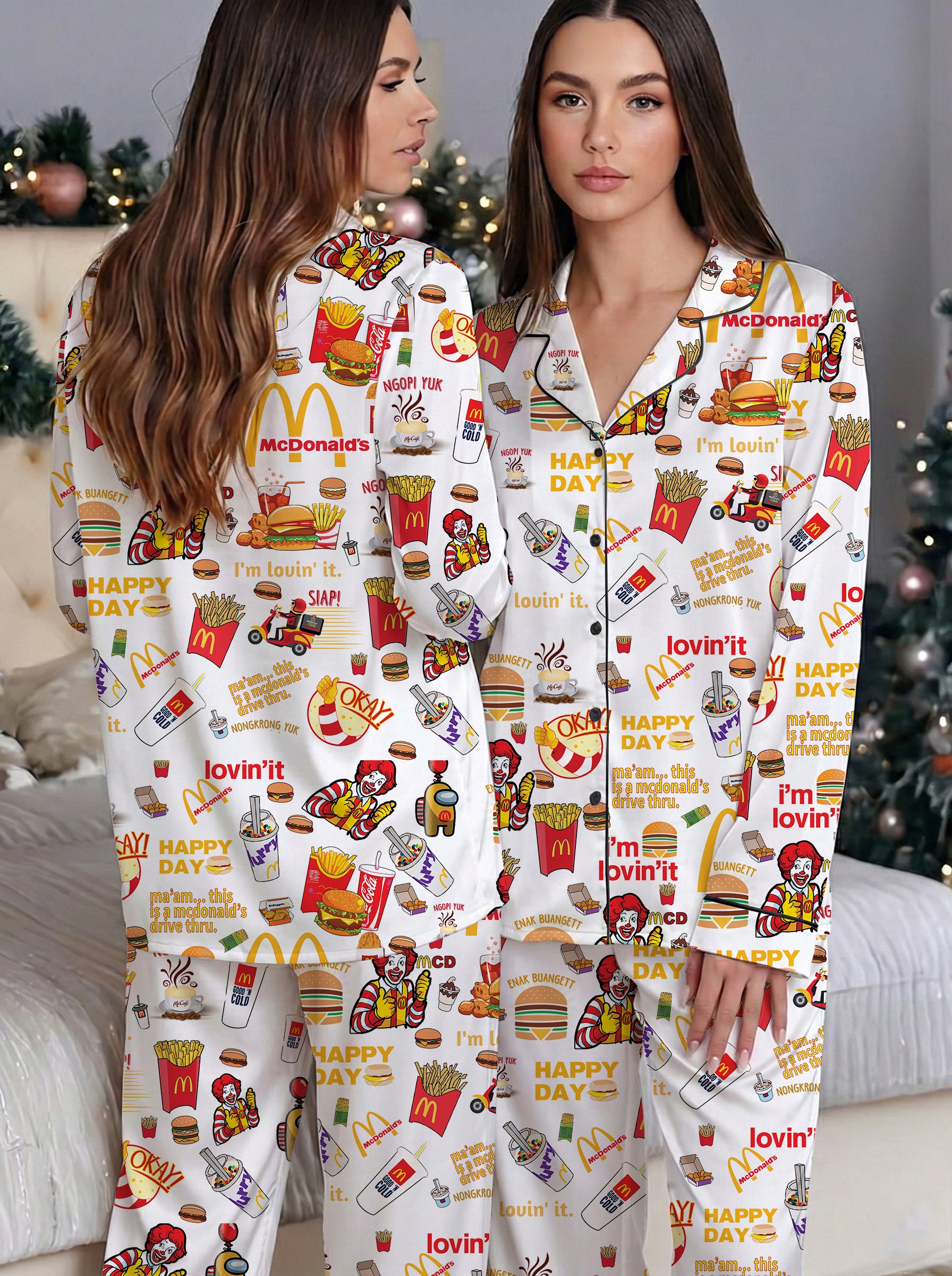 Fries Satin Pajama Set