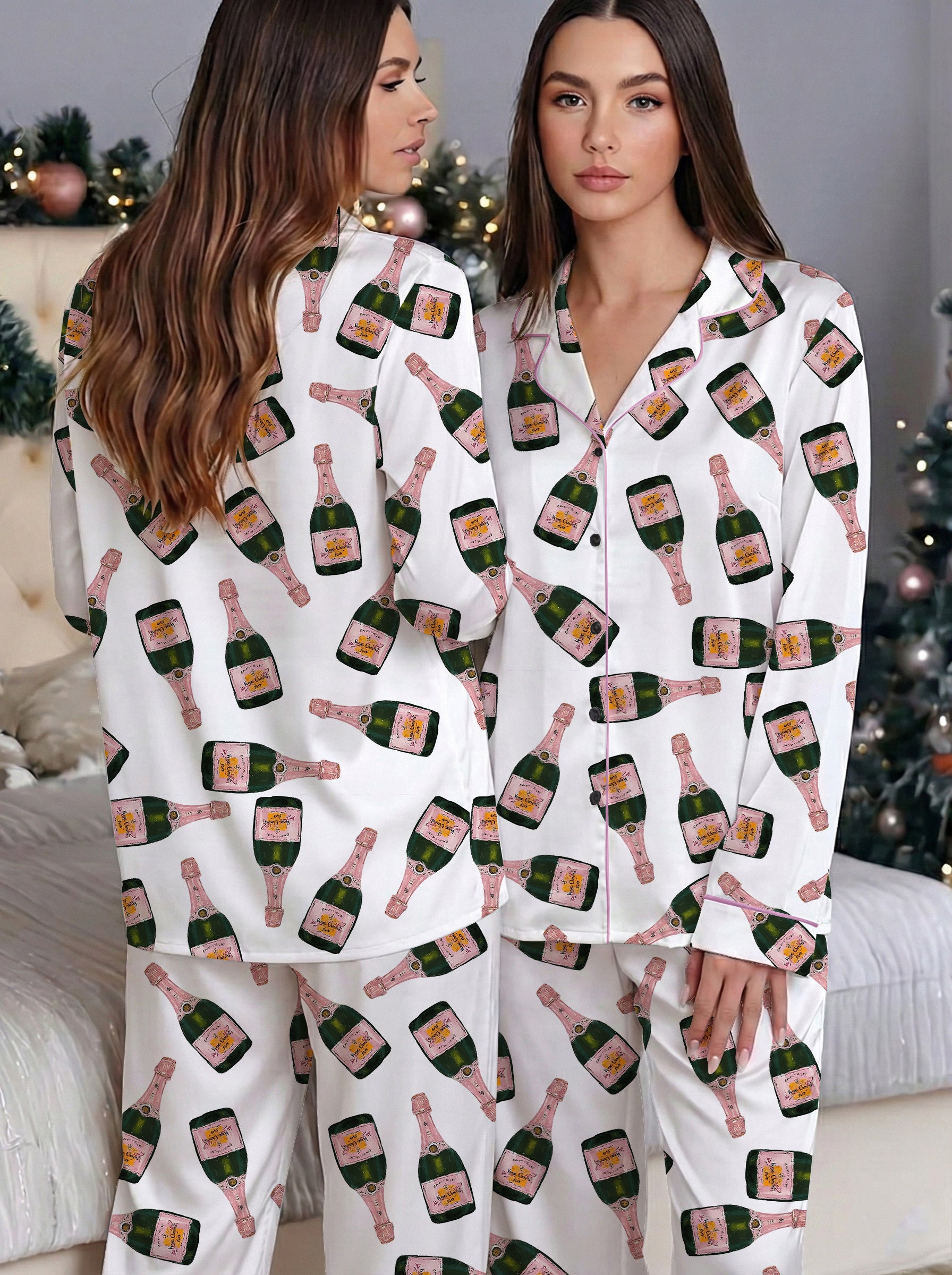 Champagne Satin Pajama Set